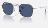 Ray-Ban Junior RJ9594S — Silver / Dark Blue — quarter view