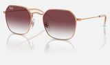 Ray-Ban Junior RJ9594S — Rose Gold / Clear & Dark Violet — quarter view