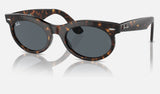 Ray-Ban Wayfarer Oval RB2242F — Havana / Blue — quarter view