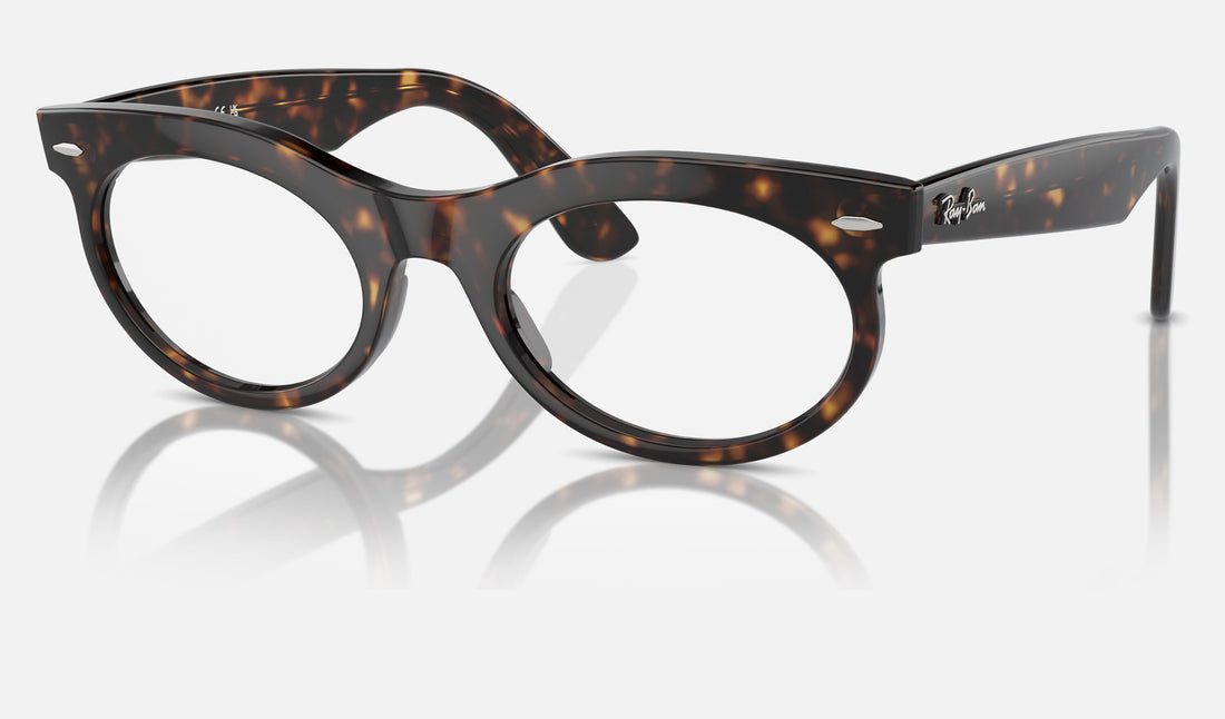 Ray-Ban Wayfarer Oval RB2242F — Havana / Clear/brown — quarter view