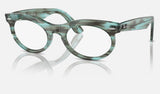 Ray-Ban Wayfarer Oval RX2242VF — Striped Transparent Green — quarter view
