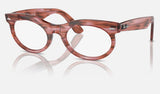 Ray-Ban Wayfarer Oval RX2242VF — Striped Transparent Pink — quarter view