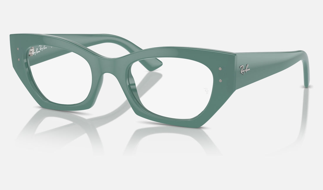 Ray-Ban Zena RX7330F — Algae Green — quarter view