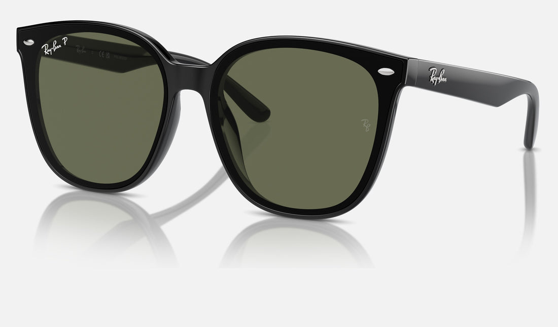 Ray-Ban RB4423D — Black / Dark Green Polarized — quarter view