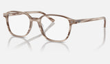 Ray-Ban Leonard RX5393 — Striped Beige — quarter view