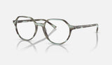 Ray-Ban Thalia RX5395 — Striped Green — quarter view