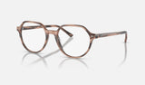 Ray-Ban Thalia RX5395 — Striped Pink — quarter view
