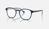 Ray-Ban RX5417 — Blue on Transparent Blue — quarter view