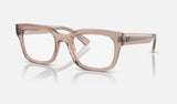 Ray-Ban Chad RX7217 — Transparent Light Brown — quarter view