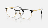 Ray-Ban RX6494 — Black on Gold — quarter view