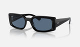 Ray-Ban Kiliane RB4395F — Black / Dark Blue — quarter view