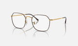 Ray-Ban Jim RX3694V — Havana on Gold — quarter view