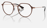 Ray-Ban Junior RY1058 — Brown on Rose Gold — quarter view