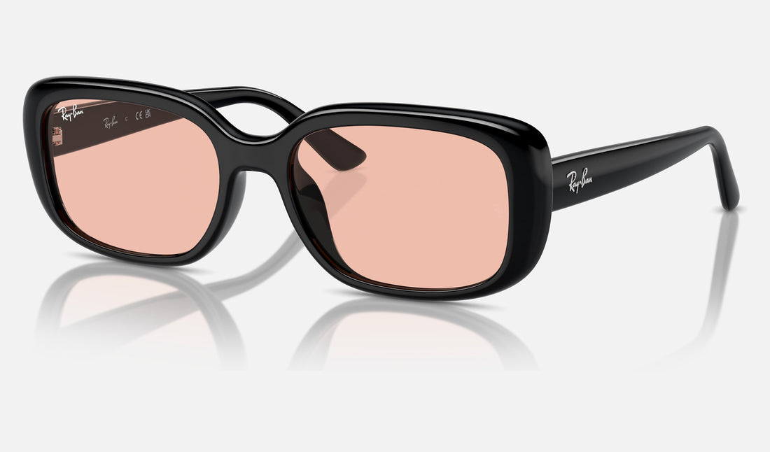 Ray-Ban RB4421D — Black / Dark Pink — quarter view