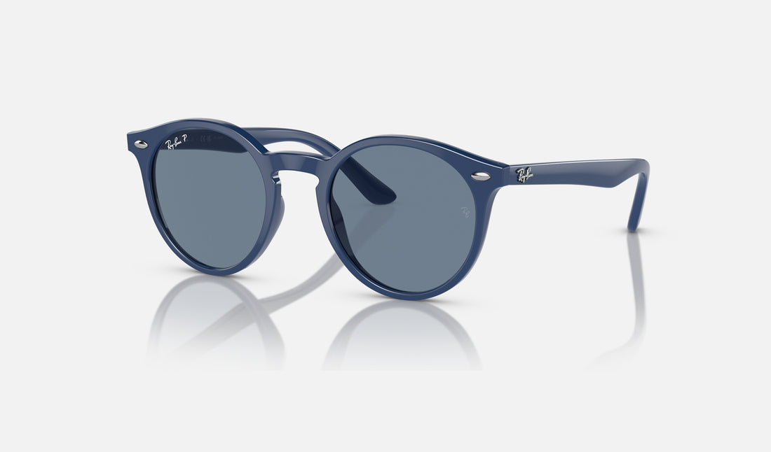Ray-Ban Junior RJ9064S — Blue / Dark Blue Polarized — quarter view