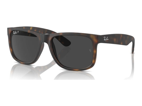 Ray-Ban Justin RB4165 — Havana / Dark Grey Polarized — quarter view