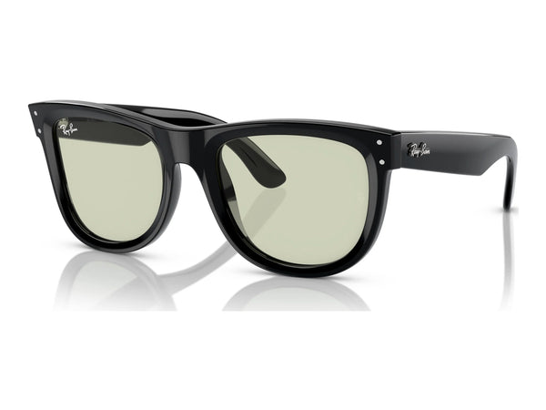 Ray-Ban Wayfarer Reverse RBR0502S — Black / Light Green — quarter view