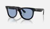 Ray-Ban Wayfarer Reverse RBR0502S — Black / Light Blue — quarter view