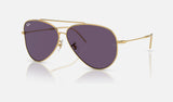 Ray-Ban Aviator Reverse RBR0101S — Arista Gold / Violet — quarter view