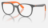 Ray-Ban Junior RY1631 — Dark Grey on Orange — quarter view
