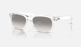 Ray-Ban New Wayfarer RB2132 — Transparent / Clear Grey — quarter view