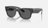 Ray-Ban Mega Wayfarer RB0840S — Transparent Black / Dark Grey — quarter view