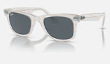 Ray-Ban Wayfarer RB2140 — Photo Striped Light Blue / Blue — quarter view