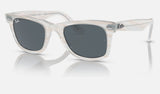 Ray-Ban Wayfarer RB2140F — Photo Striped Light Blue / Blue — quarter view