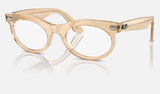 Ray-Ban Wayfarer Oval RX2242VF — Photo Waves Brown — quarter view