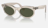Ray-Ban Wayfarer Oval RB2242F — Photo Waves Grey / Green — quarter view