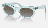 Ray-Ban Wayfarer Oval RB2242F — Photo Waves Azure / Blue Brown — quarter view