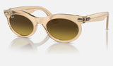 Ray-Ban Wayfarer Oval RB2242F — Photo Waves Brown / Brown — quarter view