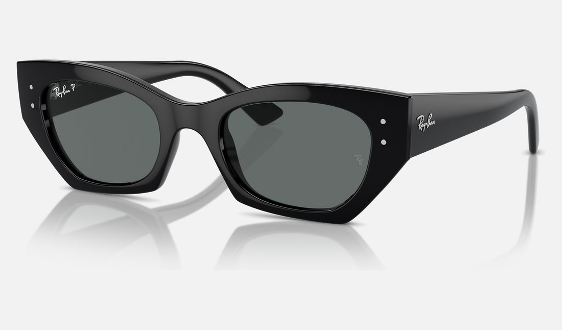 Ray-Ban Zena RB4430 — Black / Dark Grey Polarized — quarter view