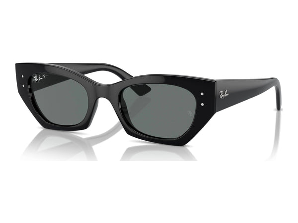 Ray-Ban Zena RB4430 — Black / Dark Grey Polarized — quarter view