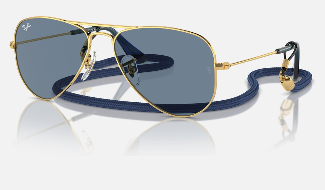 Ray-Ban Junior Junior Aviator RJ9506S — Arista Gold / Solid Color - Mirror — quarter view