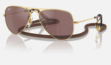 Ray-Ban Junior Junior Aviator RJ9506S — Arista Gold / Brown Mirror Silver — quarter view