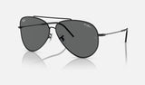 Ray-Ban Aviator Reverse RBR0101S — Black / Dark Grey — quarter view