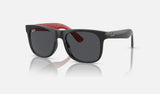 Ray-Ban Junior Junior Justin RJ9069S — Black / Dark Grey — quarter view