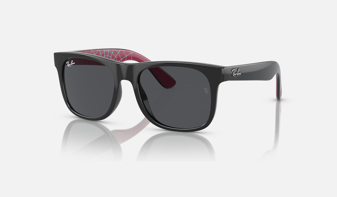 Ray-Ban Junior RJ9069SF — Black / Dark Grey — quarter view