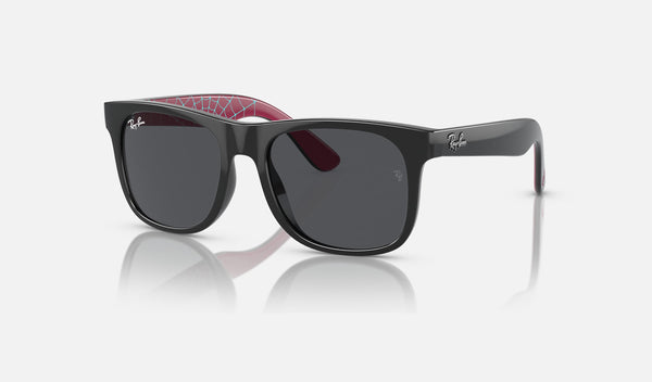 Ray-Ban Junior RJ9069SF — Black / Dark Grey — quarter view
