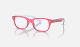 Ray-Ban Junior RY1555F — Transparent Pink — quarter view