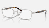 Ray-Ban RX6527D — Brushed Silver — quarter view