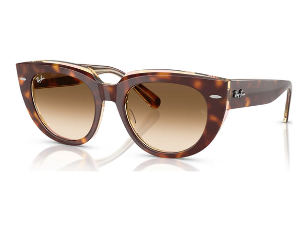 Ray-Ban Doreen RB2286 — Light Havana on Transparent Multicolor / Clear Gradient Brown — quarter view