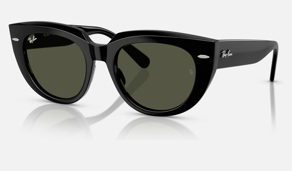 Ray-Ban Doreen RB2286 — Black / G-15 Green — quarter view