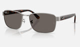 Ray-Ban RB3750 — Gunmetal / Dark Grey — quarter view