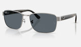 Ray-Ban RB3750 — Gunmetal / Blue — quarter view