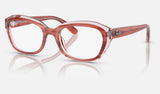 Ray-Ban Junior RY1636 — Striped Pink on Transparent Pink — quarter view
