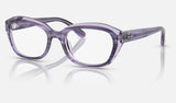 Ray-Ban Junior RY1636 — Striped Violet on Transparent Violet — quarter view