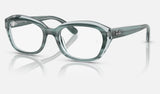 Ray-Ban Junior RY1636 — Striped Green on Transparent Green — quarter view