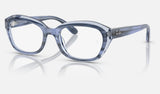 Ray-Ban Junior RY1636 — Striped Blue on Transparent Blue — quarter view